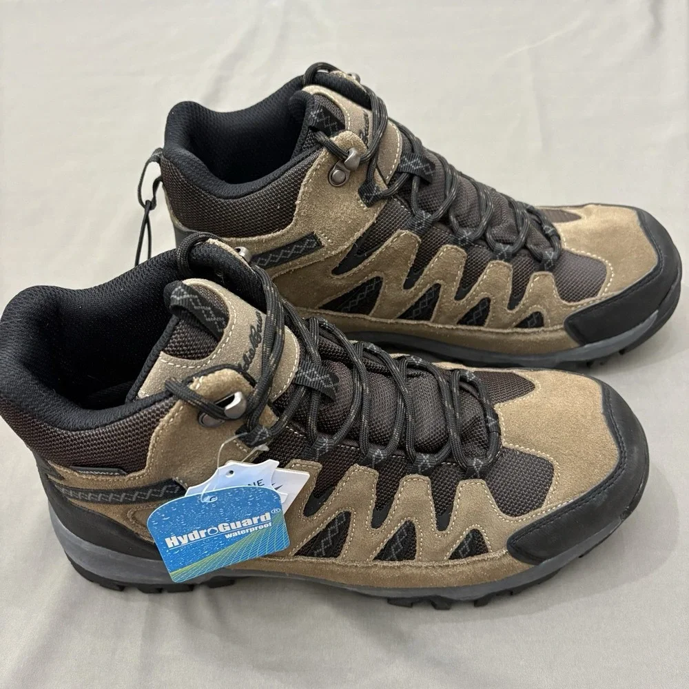 Eddie Bauer Ridgeline Brown Suede Waterproof Outdoor Hiking Boots Men Size 11